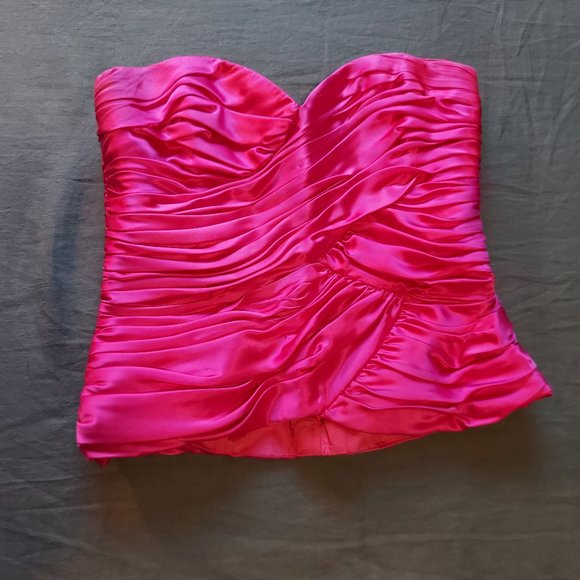 Alfred Sung hot pink satin corset top - Picture 1 of 4